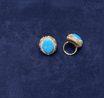 Oval Turquoise Statement Ring