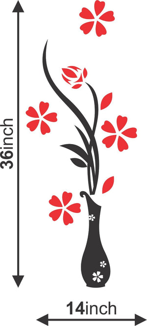 Acrylic 3D Vase plum wall stickers living room bedroom TV background decoration mm - Zambeel