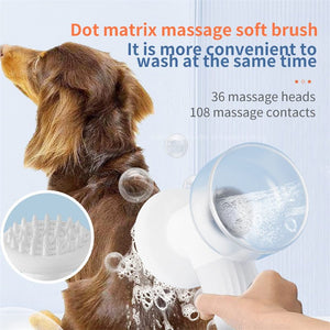 Automatic Foaming Dog Cat Bath Brush Dog Shampoo Brush With Soap Dispenser Electric Pet Grooming Massage Brush Pet Bath Brush Scrubber Comb For Dog Cat Pet Products - Zambeel