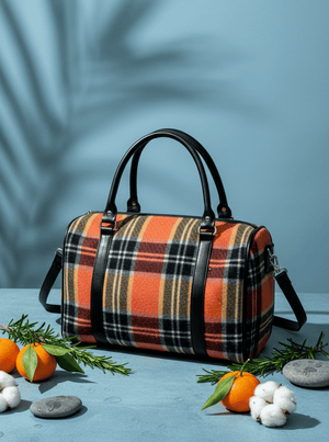 Autumn Plaid Fabric Handbag - Zambeel