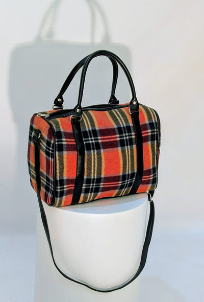 Autumn Plaid Fabric Handbag - Zambeel