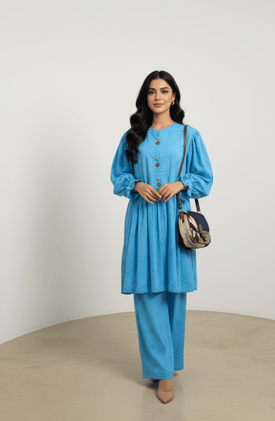 Azure Button Maxi Dress - Zambeel
