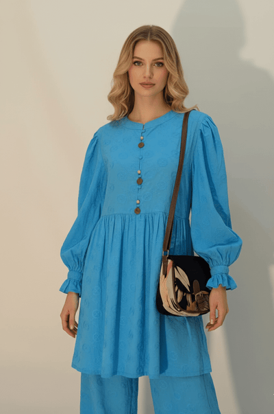 Azure Button Maxi Dress - Zambeel
