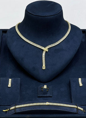 Baguette Lariat Jewelry Set - Zambeel