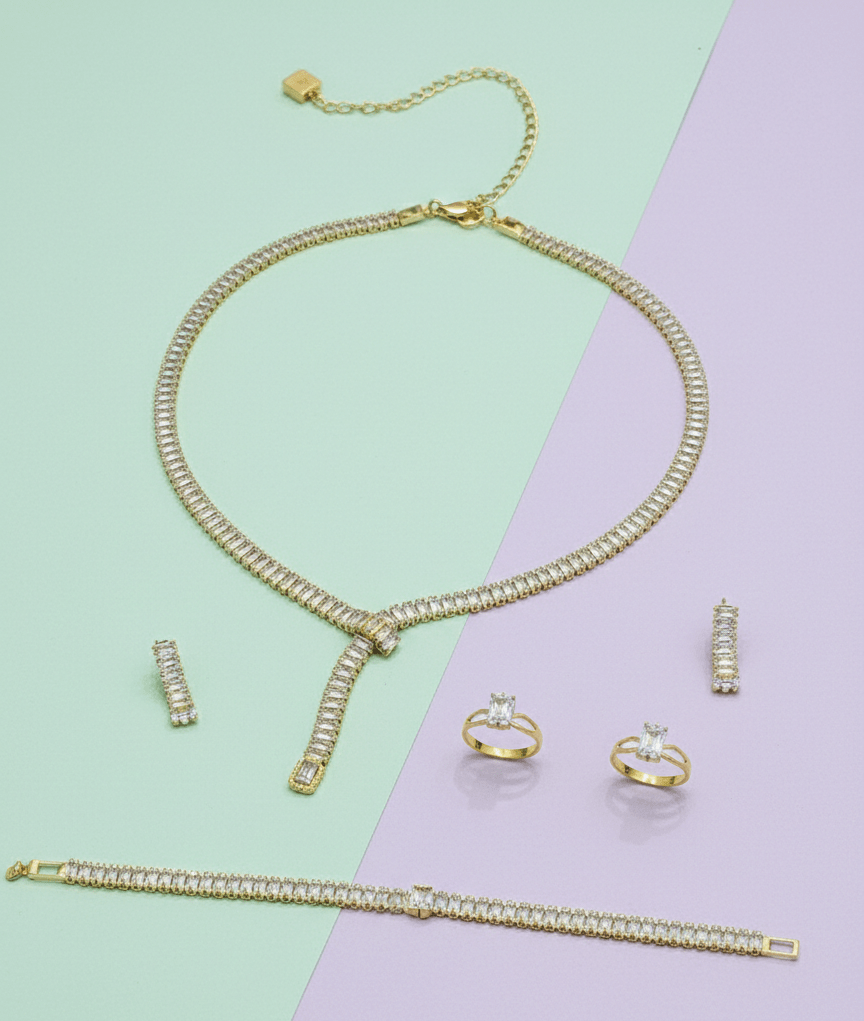 Baguette Lariat Jewelry Set - Zambeel