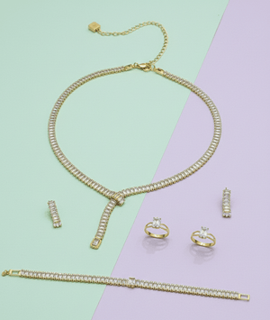 Baguette Lariat Jewelry Set - Zambeel