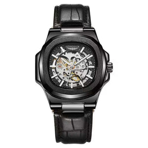 Barrel - shaped Leather Belt Men's Waterproof Mechanical Watch - Zambeel