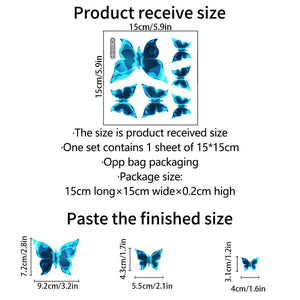 Blue Luminous Small Butterfly Bedroom Living Room Luminous Stickers Home Decor - Zambeel