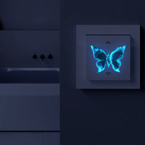 Blue Luminous Small Butterfly Bedroom Living Room Luminous Stickers Home Decor - Zambeel