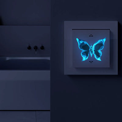 Blue Luminous Small Butterfly Bedroom Living Room Luminous Stickers Home Decor - Zambeel