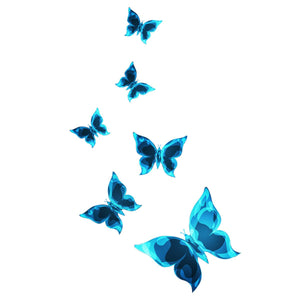 Blue Luminous Small Butterfly Bedroom Living Room Luminous Stickers Home Decor - Zambeel