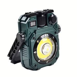 مصباح عمل LED متعدد الوظائف قابل لإعادة الشحن مزود بلوحة شمسية ومغناطيس