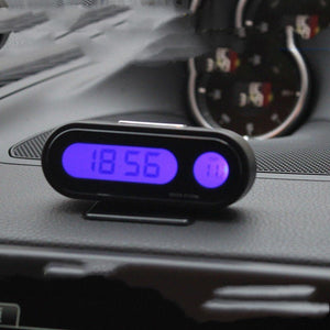Car Clock Thermometer Two - in - one Luminous Electronic Watch Car - Zambeel