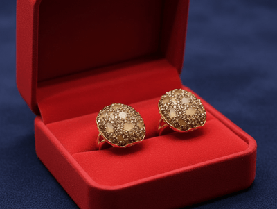 Champagne Crystal Dome Statement Ring - Zambeel