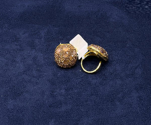 Champagne Crystal Dome Statement Ring - Zambeel