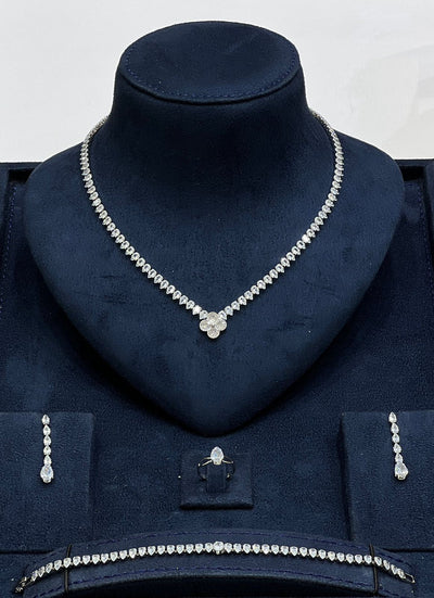 Clover Crystal Pendant Jewelry Set - Zambeel