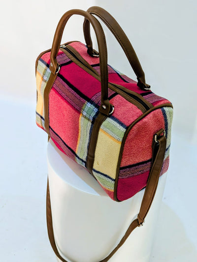 Colorblock Plaid Handbag - Zambeel
