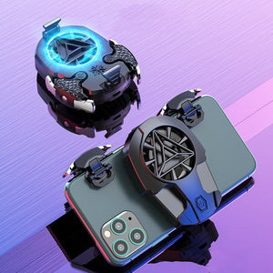 Compatible with Apple, Multi - function Mobile Phone USB Game Cooler System Cooling Fan Gamepad Holder Stand Radiator for IPhone Huawei Samsung Phone - Zambeel