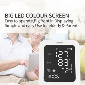 CONTEC08E LED Screen Electronic Sphygmomanometer Adult BP Cuff Monitor Blood Pressure NIBP Records - Zambeel
