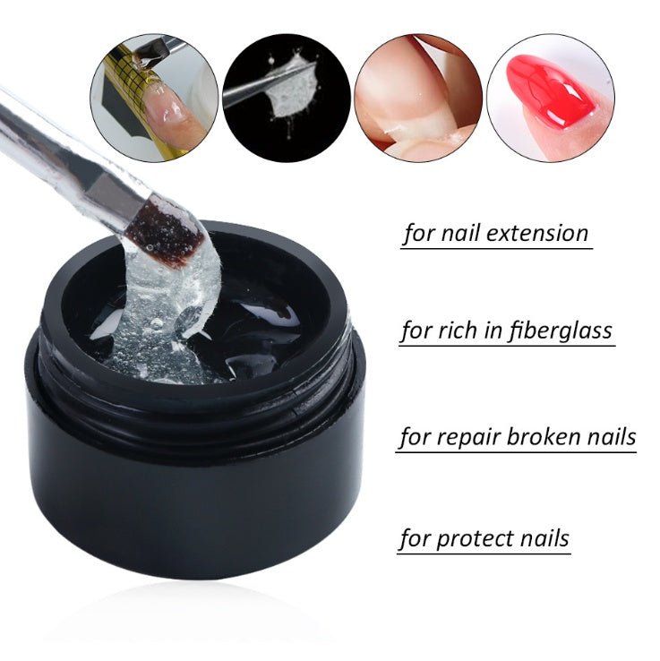 Creacked Repair Glue Nail Fiber Silk Extension Gel Fiberglass Poly UV Builder Gel Polish Manicure Art Prolonged Tool - Zambeel