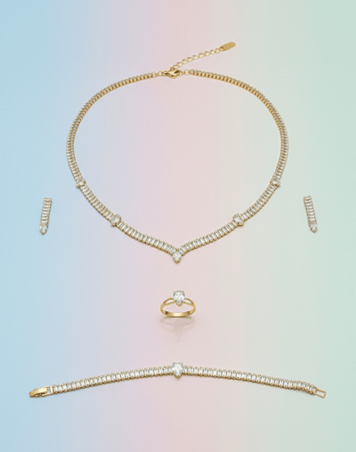 Crystal Accent Jewelry Set - Zambeel