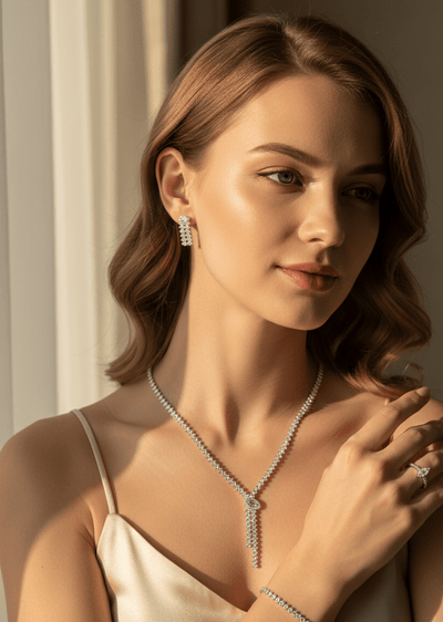 Crystal Drop Jewelry Set - Zambeel