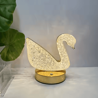 Crystal Swan LED Table Lamp - Zambeel