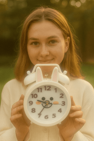 Cute Bunny Twin - Bell Alarm Clock - Zambeel