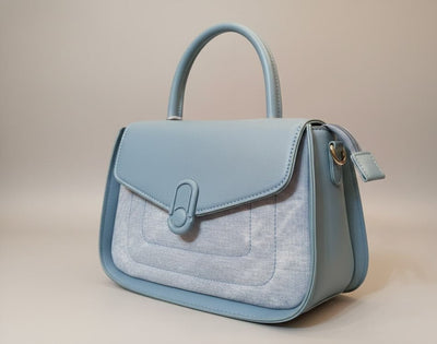 Denim Leather Satchel Bag - Zambeel