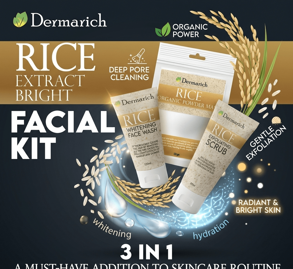 Dermarich - 3 - in - 1 Rice Extract Bright Facial Kit - Zambeel
