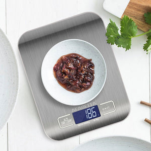 Digital Electronic Kitchen Food Diet Postal Scale Weight Balance 5KG 1g 11lb Kitchen Scales Stainless Steel Weighing For Food Diet Postal Balance Measuring LCD Precision Electronic - Zambeel