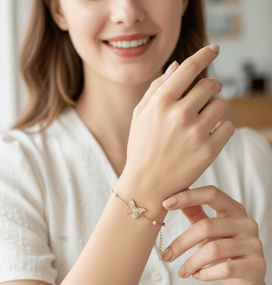 Double Butterfly Crystal Bracelet - Zambeel