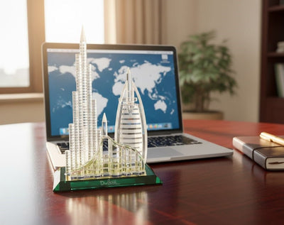Dubai Burj Al Arab & Skyline Crystal Souvenir - Zambeel