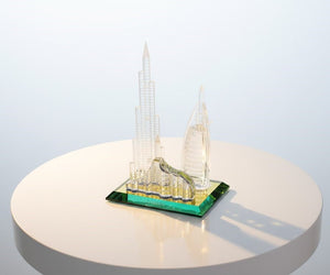 Dubai Burj Al Arab & Skyline Crystal Souvenir - Zambeel