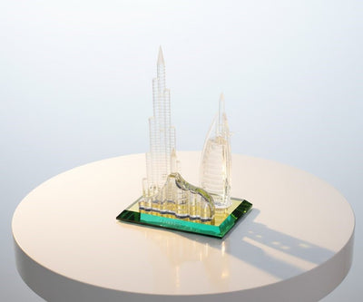 Dubai Burj Al Arab & Skyline Crystal Souvenir - Zambeel