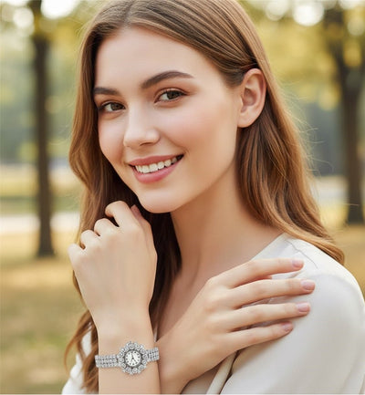 Elegant Pearl Halo Watch - Zambeel
