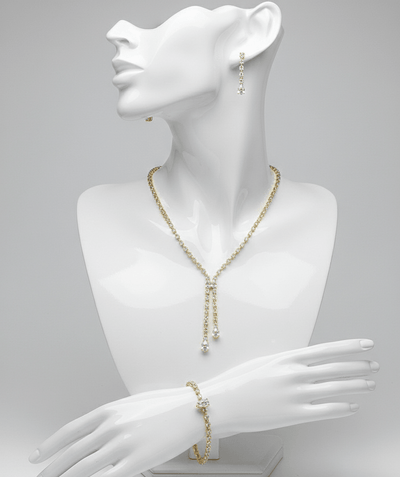 Elegant Teardrop Crystal Jewelry Set - Zambeel
