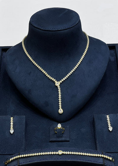 Elegant Teardrop Drop Jewelry Set - Zambeel