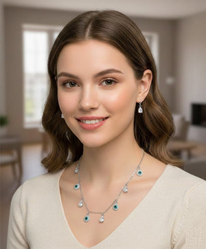 Evil Eye Teardrop Dangle Set - Zambeel