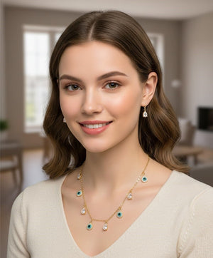 Evil Eye Teardrop Dangle Set - Zambeel