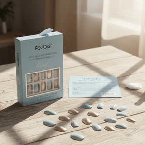 Febble - Baby Blue & Silver Wave Press - On Nails (Original) - Zambeel