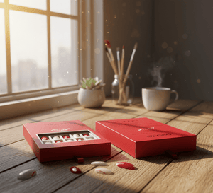 Febble - Classic Red with Gold Accent Press - On Nails (Original) - Zambeel