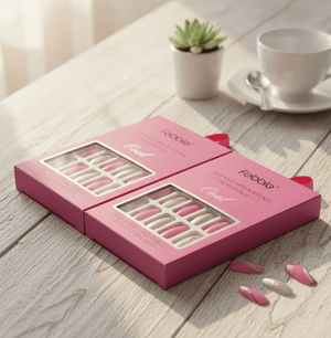 Febble - Hot Pink with Silver Sparkle Press - On Nails (Original) - Zambeel