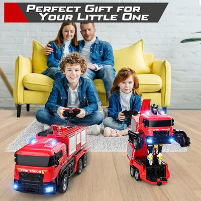 Fire Fighting - RC Deformation Fire Truck with Water Spray - Zambeel