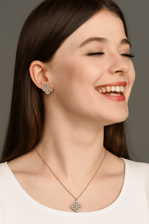 Floral Clover Necklace Set - Zambeel