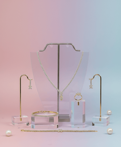 Floral Crystal Pendant Jewelry Set - Zambeel