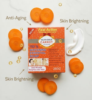 Gluta Gold - Carrot Fast Action Whitening Essential Soap - Zambeel