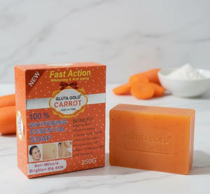 Gluta Gold - Carrot Fast Action Whitening Essential Soap - Zambeel