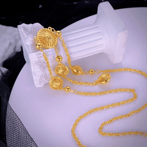 Gold Circle Tassel Necklace - Zambeel