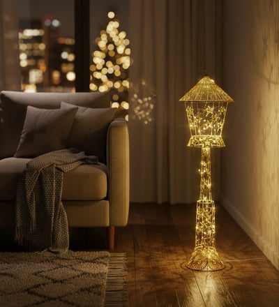 Gold Decorative LED Lantern Stand - Zambeel